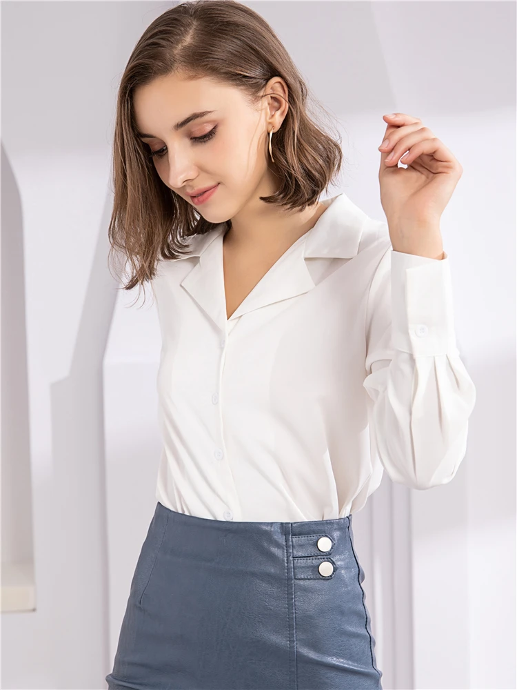 Colorfaith женские блузки рубашки 2021 Весна Лето Твердые шифоновые модные элегантные