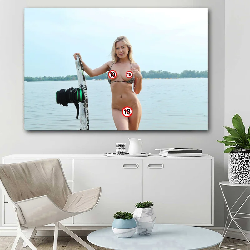 Настенные художественные плакаты модель для взрослых блонд сексуальная девушка