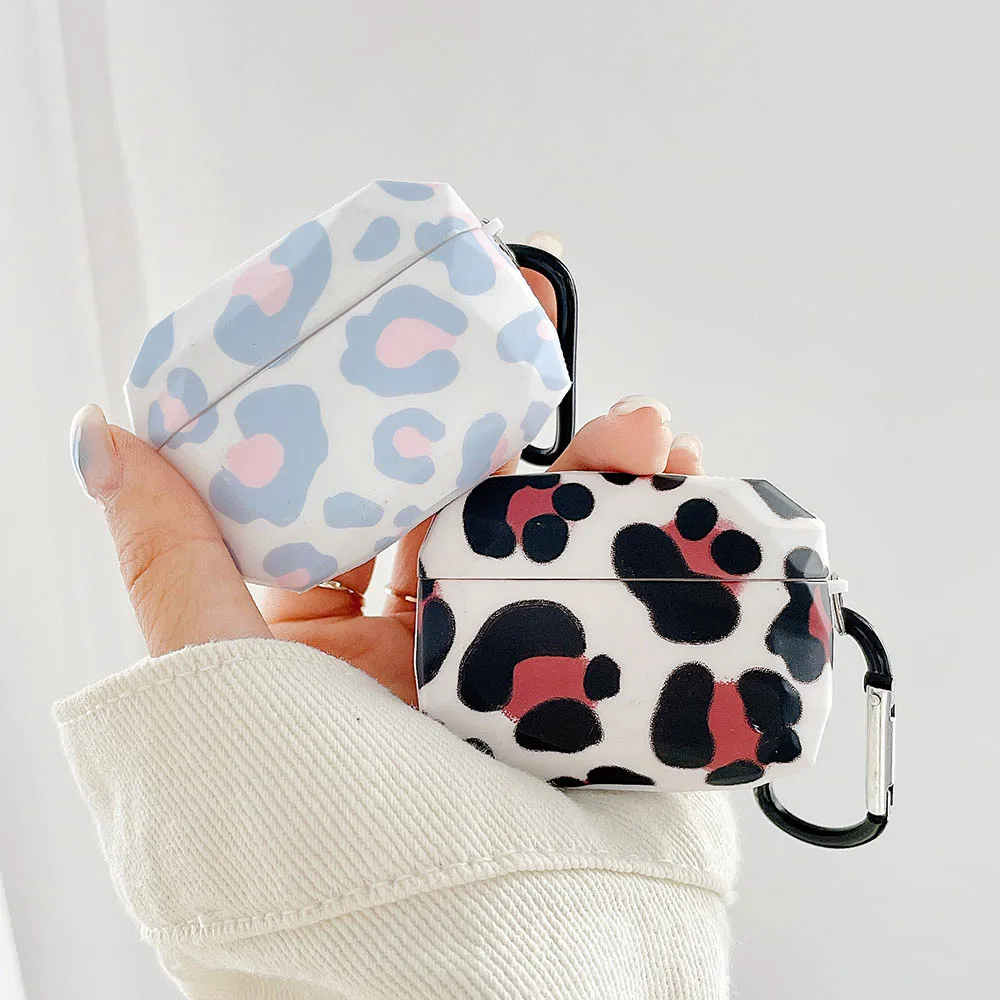 

Алмазный ударопрочный чехол для наушников с брелоком для AirPods 2 Pro 3 1 Мягкий защитный чехол с коровьим леопардовым узором чехол для гарнитуры