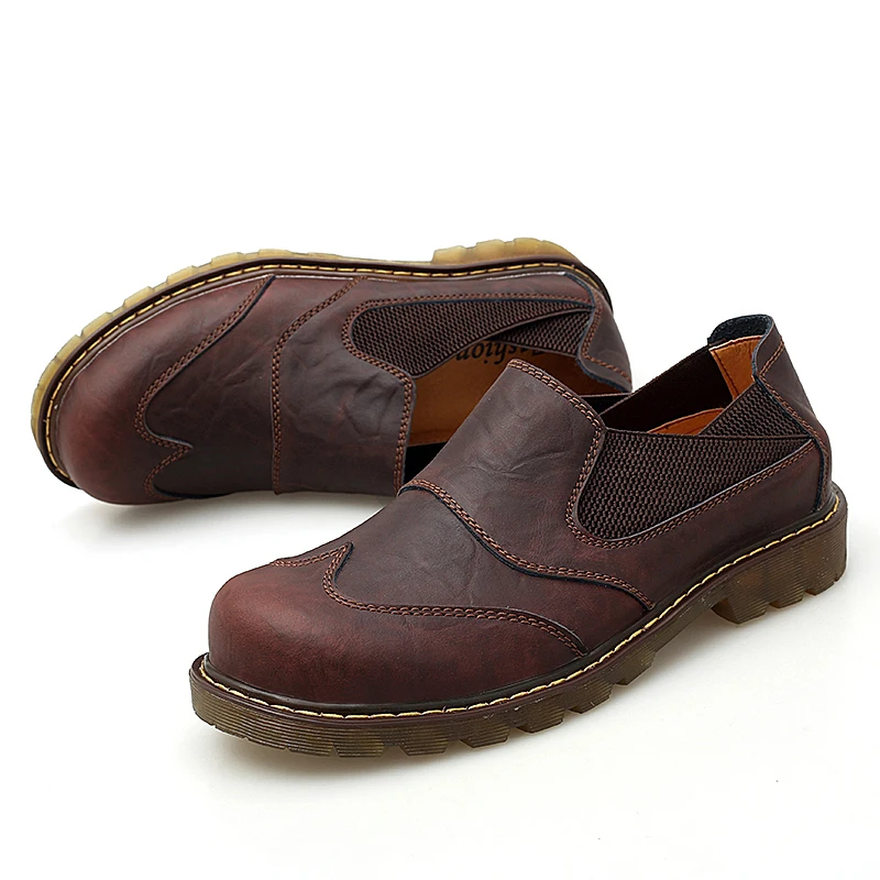 Новинка удобная мужская повседневная обувь лоферы Качественная из натуральной