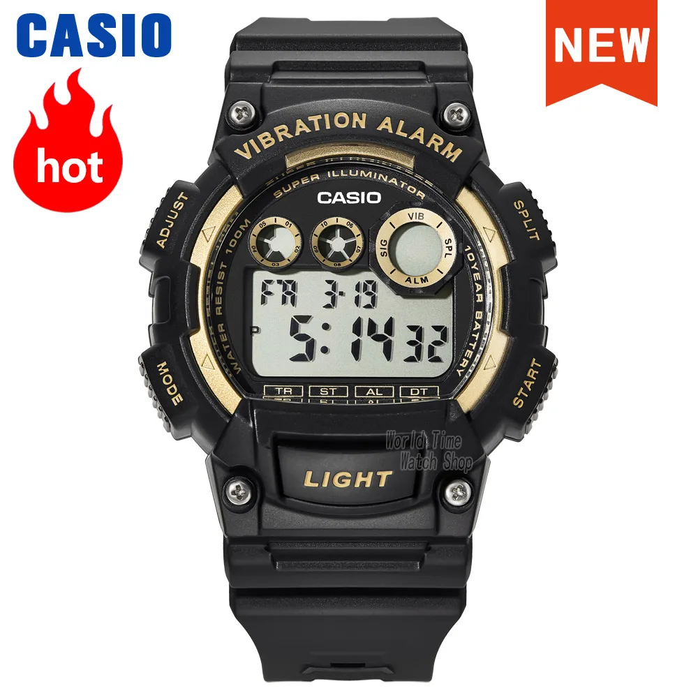 

Casio watch swim watch men vibration alert top luxury set military super LED relogio 10 years electric sport quartz watch W-735H