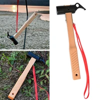 camping hammer heavy duty with tent stake remover 12 2 cast iron tent hammer wood handle tent mallet with holding strap