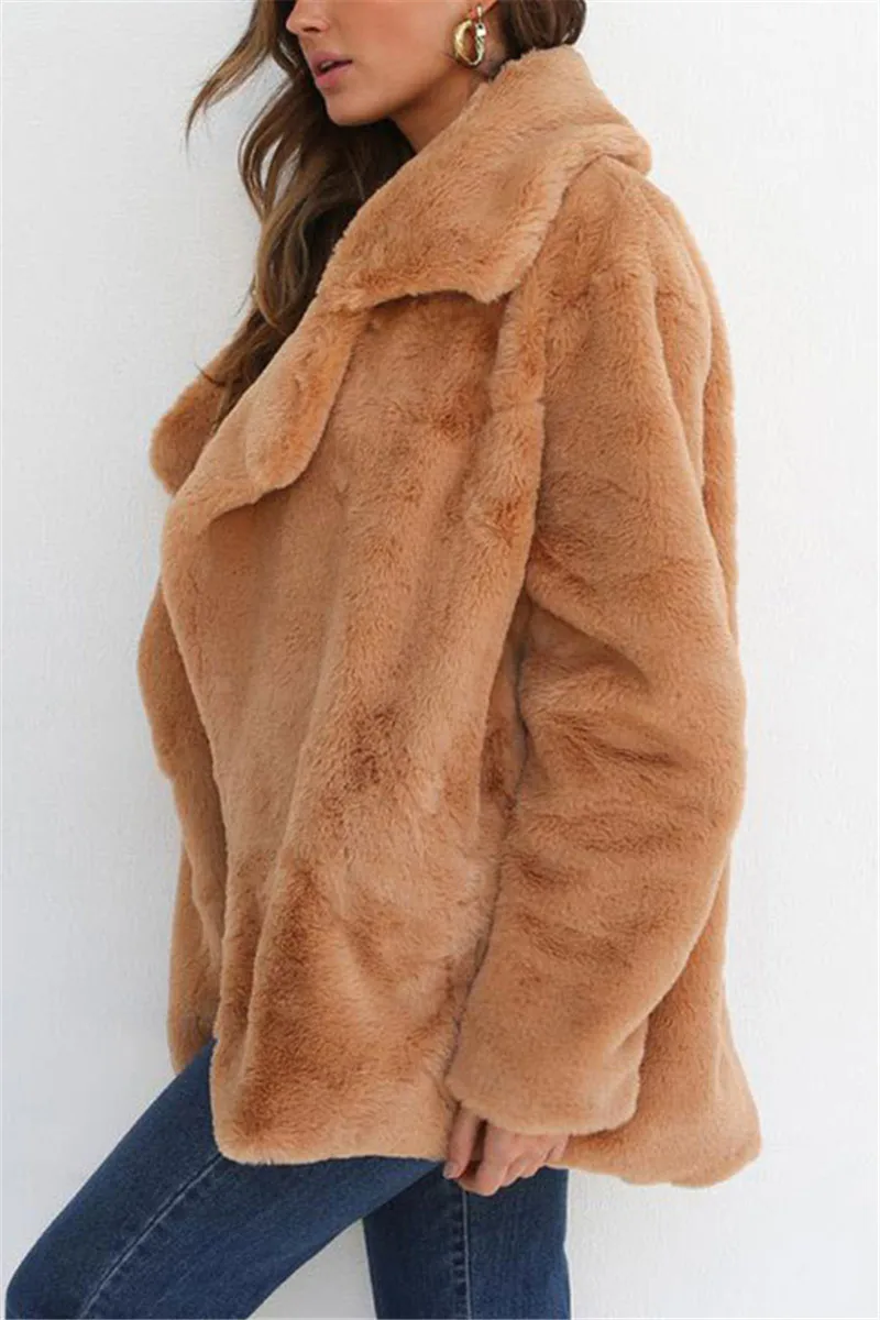 2019 зимнее пальто для женщин женское ，простое повседневное отложной воротник