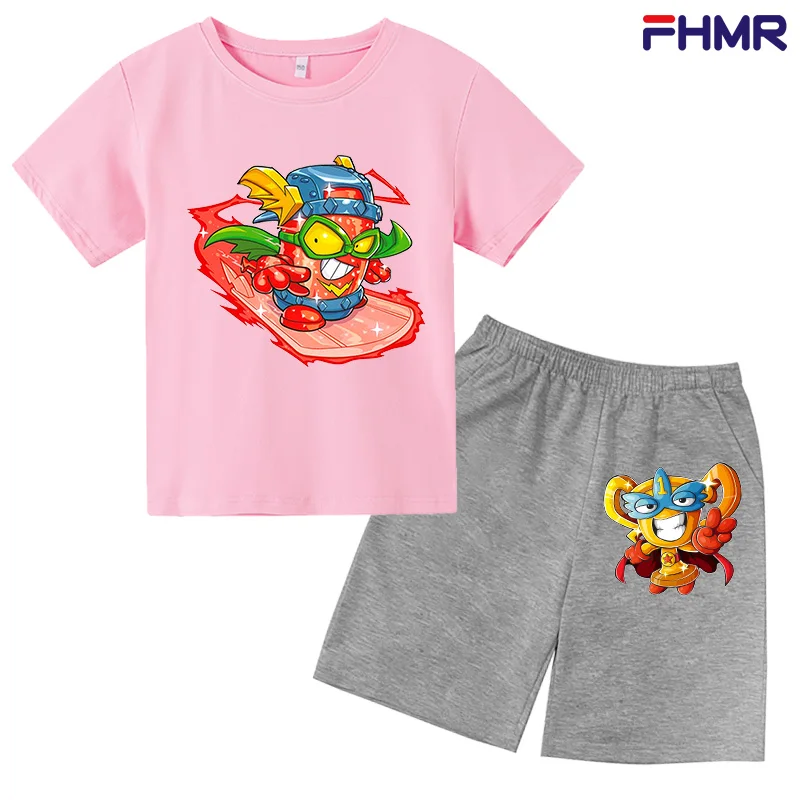 

Summer Children's Clothing Boys and Girls Short-sleeved Tops and Shorts Suits Fashion Two-piece Suits Trendy Printed Patterns Ca