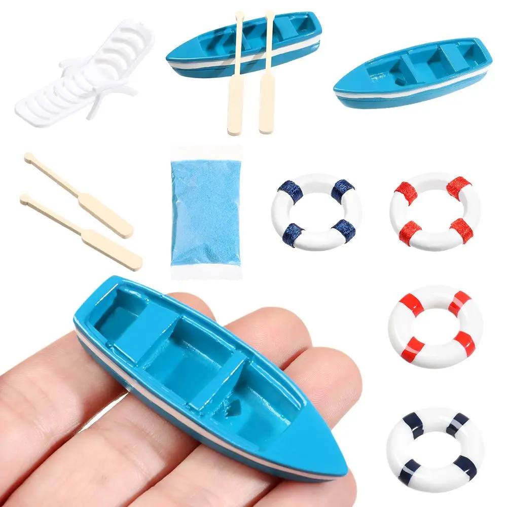 

Home Decor DIY Garden Miniature Beach Chair Mini Paddle Boat Sea View Ornaments