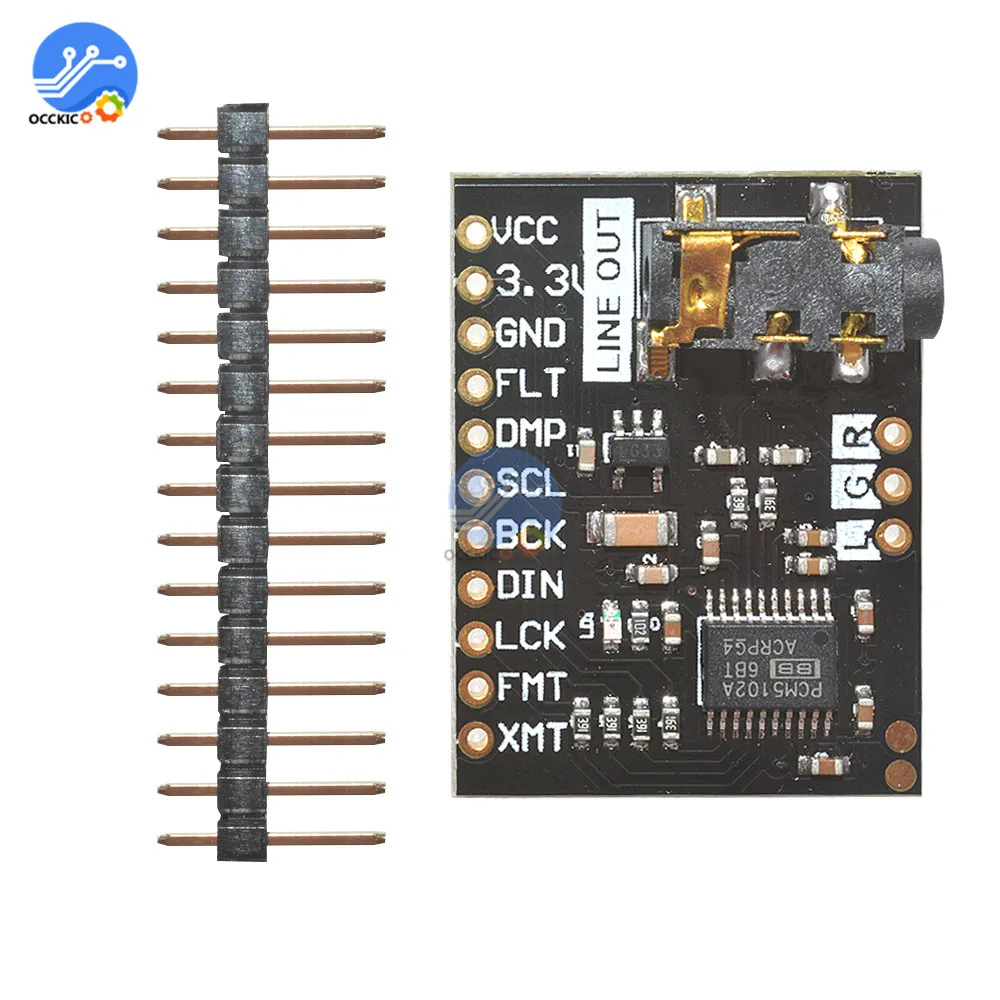 Raspberry Pi pHAT звуковая карта I2S интерфейс PCM5102 модуль DAC 24-битное звуковое воспроизведение с частотой доска с стерео Jack за ES9023 PCM1794