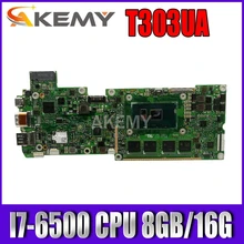 Akemy T303UA I7-6500 CPU 8GB/16G RAM Mainboard For Asus Transformer 3 T303U T303UA Laptop Motherboard T303UA Mainboard Test OK