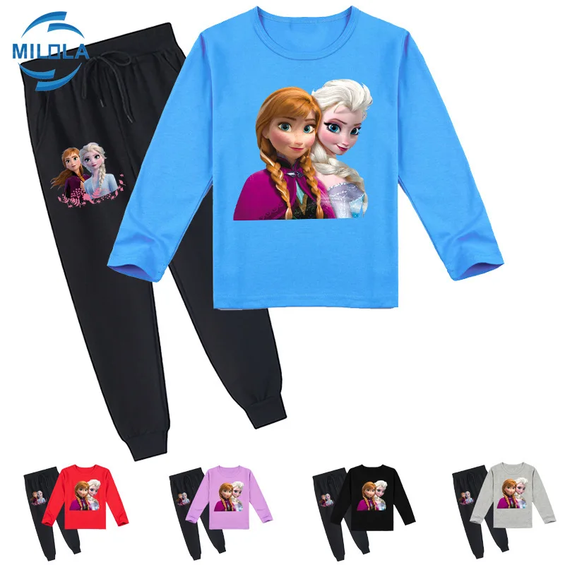 Комплект детской одежды из футболки и брюк с длинным рукавом мультфильма