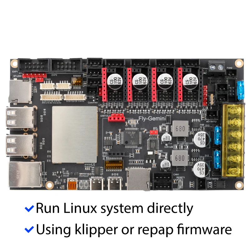 mellow 64bit a53 fly gemini v1 board dual chips klipper reprap marlin for tmc2209 ender 3 voron 0 delta 3d printer parts free global shipping