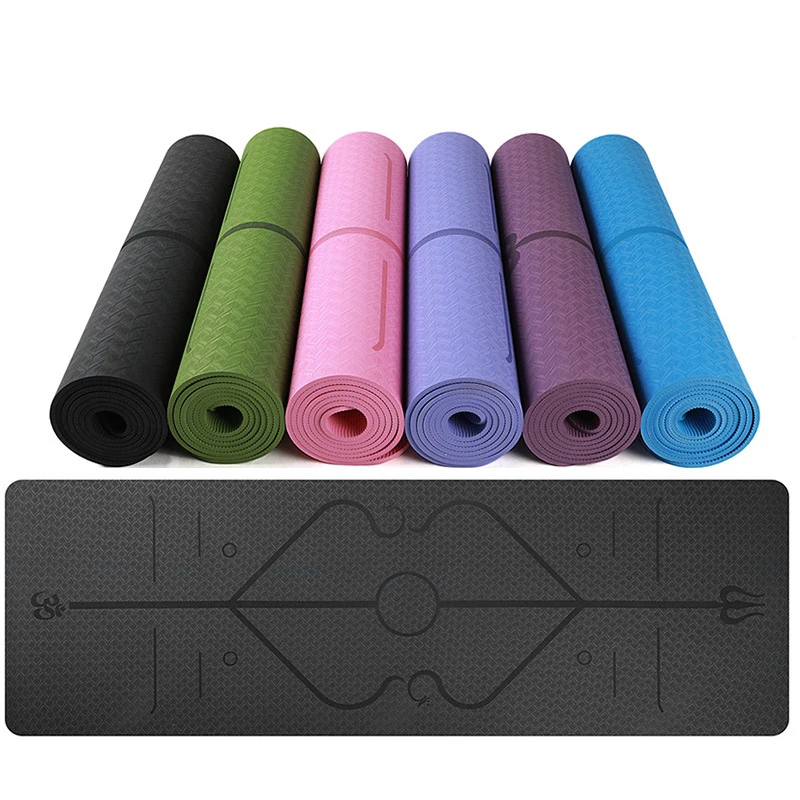 

TPE 1830*610*6mm Yoga Pad with Position Line Non Slip Carpet Mat For Woman/Man Beginner Environmental Fitness Gymnastics Mats