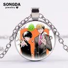 Ожерелье из аниме мобу саико хяку кагеяма шигео рицу из мультфильма, стеклянный кабошон, подвеска, ювелирные изделия, безделушка, подарок
