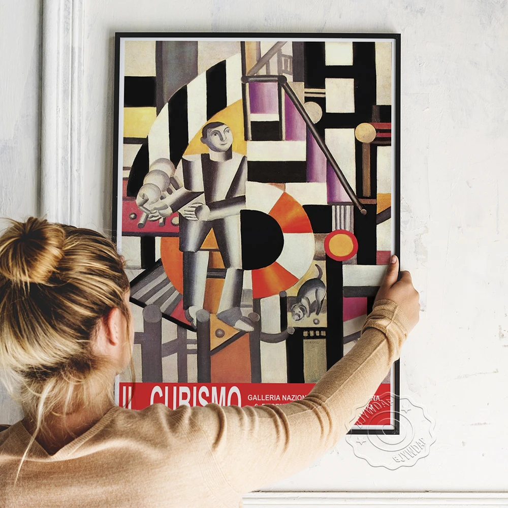Винтажный постер Cubismo для итальянской выставки картина голубой армии