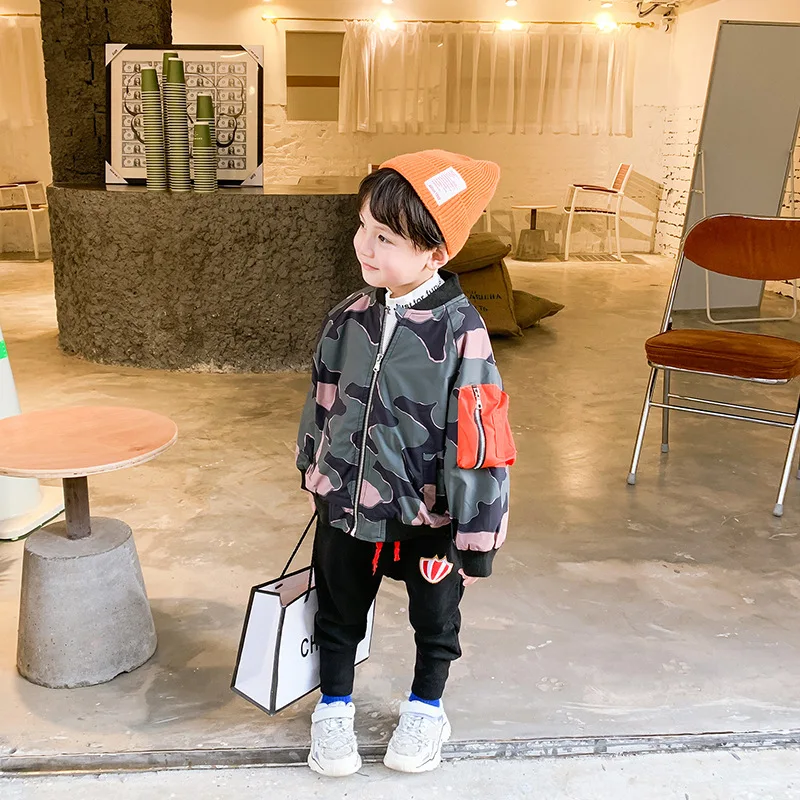 Куртка для мальчиков Новинка 2019 года Осенняя бейсбольная форма пальто детская