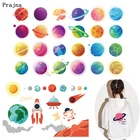 Термотрансферная нашивка для одежды Prajna, виниловая нашивка с изображением НЛО, космоса, планеты, разных цветов, аксессуар для одежды, нашивка Mini F