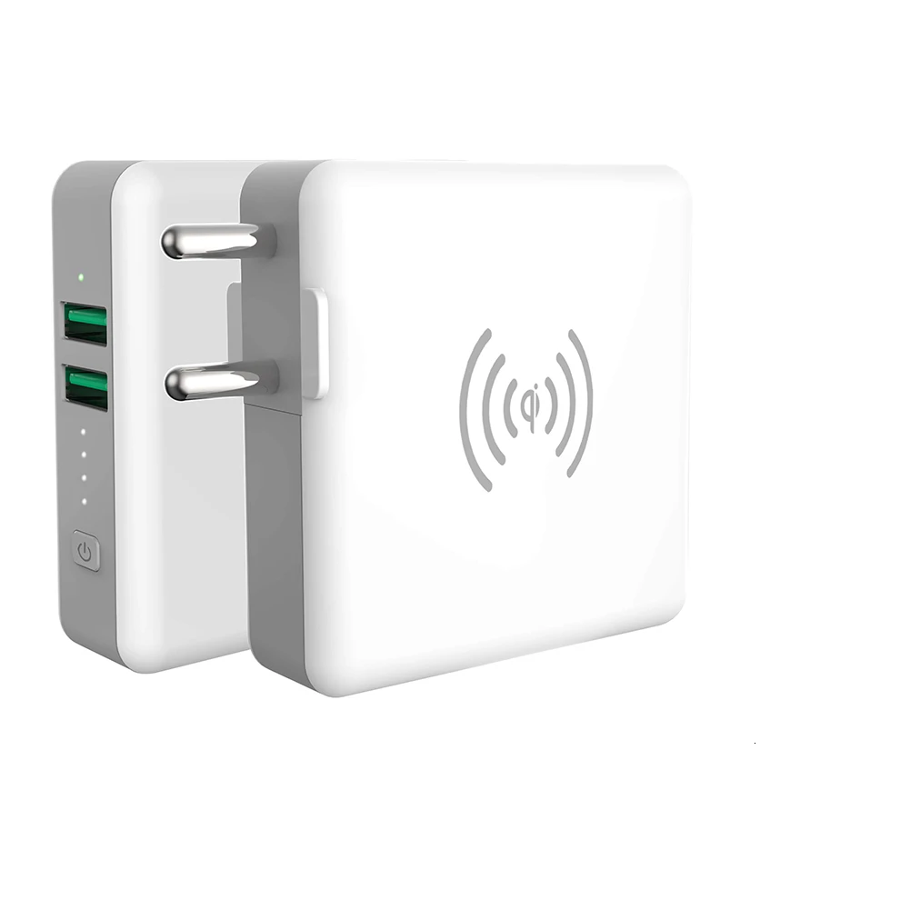 Vogek Qi Wireless Charger Power Bank for iPhone x xs Samsung S9 S10 Dual USB Port Phone Charger External Battery Wall Charger