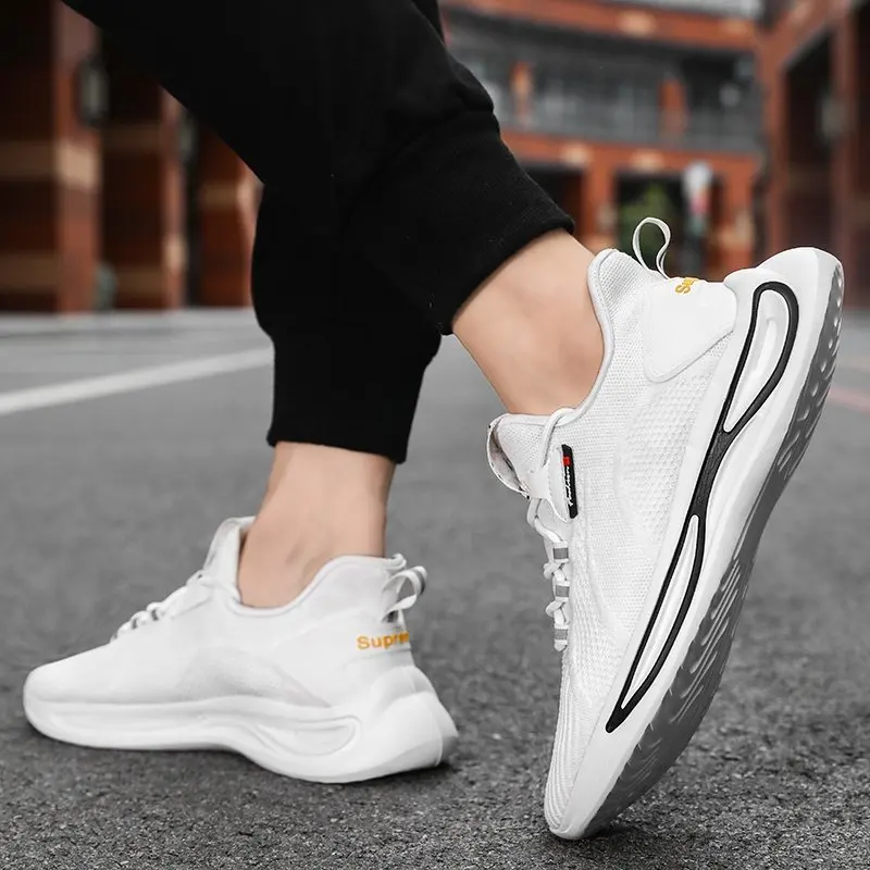 

Summer new men's sports shoes Korean version of the trend of casual tide shoes breathable flying woven running men's shoes