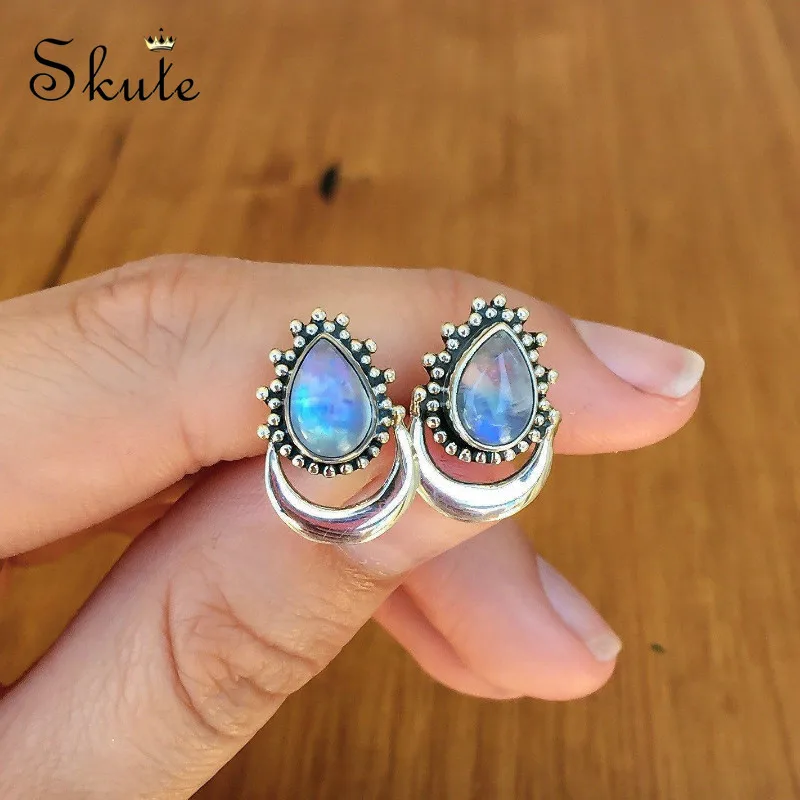 Женские винтажные сережки Skute серебряная подвеска в стиле бохо с Луной и грушей