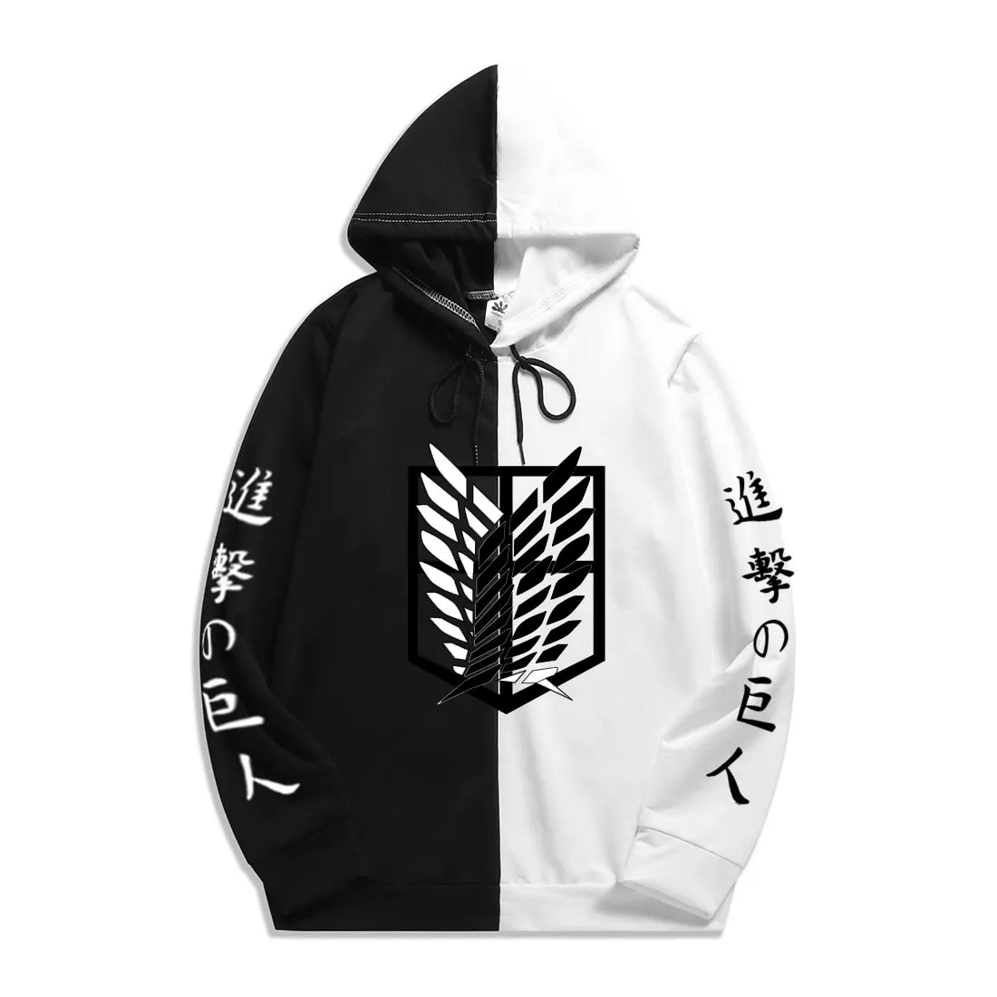 

Japanese Streetwear Anime Attack On Titan Printing The Sharingan Hoodies Harajuku Hip Hop Patchwork Thin Pullover Sweatshirt top