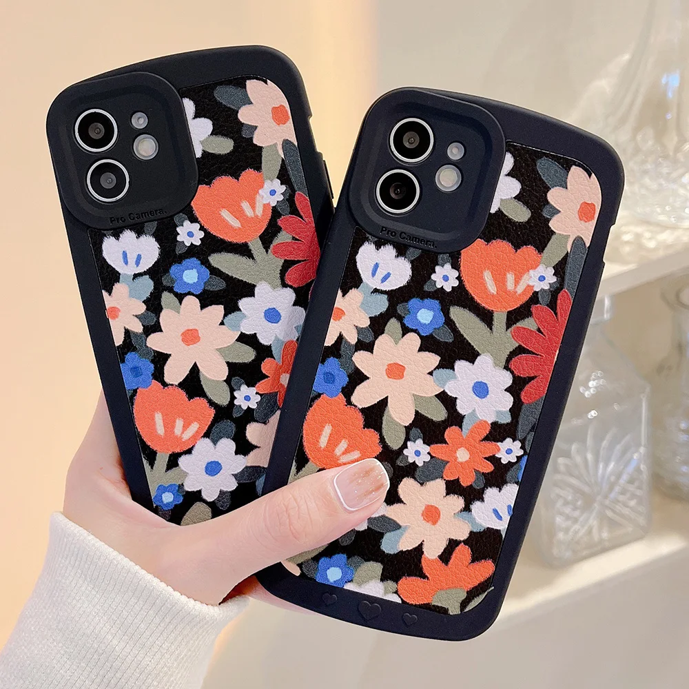 

New Full Package Floral Little Flowers For iPhone 7 8 Plus 13 Pro Max 11 12 Pro X XS Max Mini XR Mobile Phone Soft Case Heart