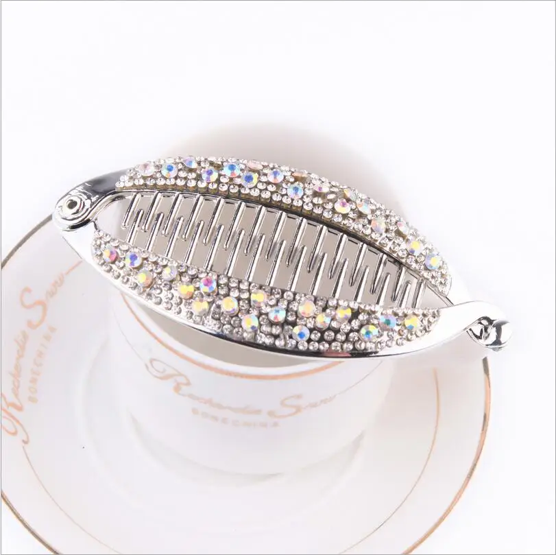 Заколки для волос в форме рыбы с кристаллами и стразами украшения заколки-бананы