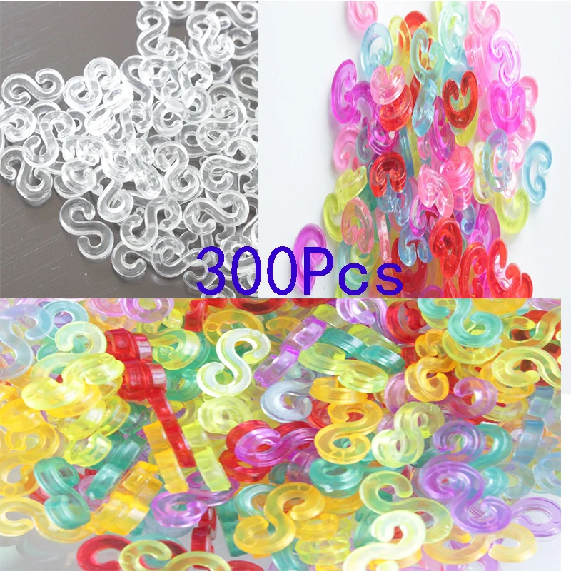 300 шт. ребенок прозрачный микс Цвет S/C зажимы резиновые резинок для создания