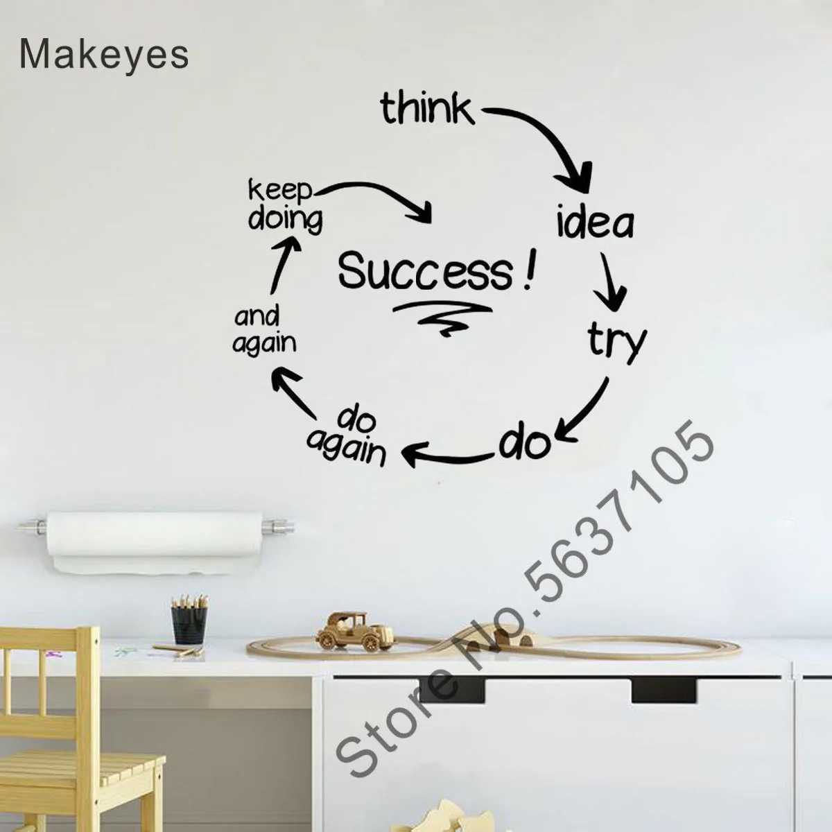 

Makeyes Quotes Wall Stickers Office Wall Decor Wall Art Success Quote Design Wall Decals Vinyl Home Livingroom Decoration Q001