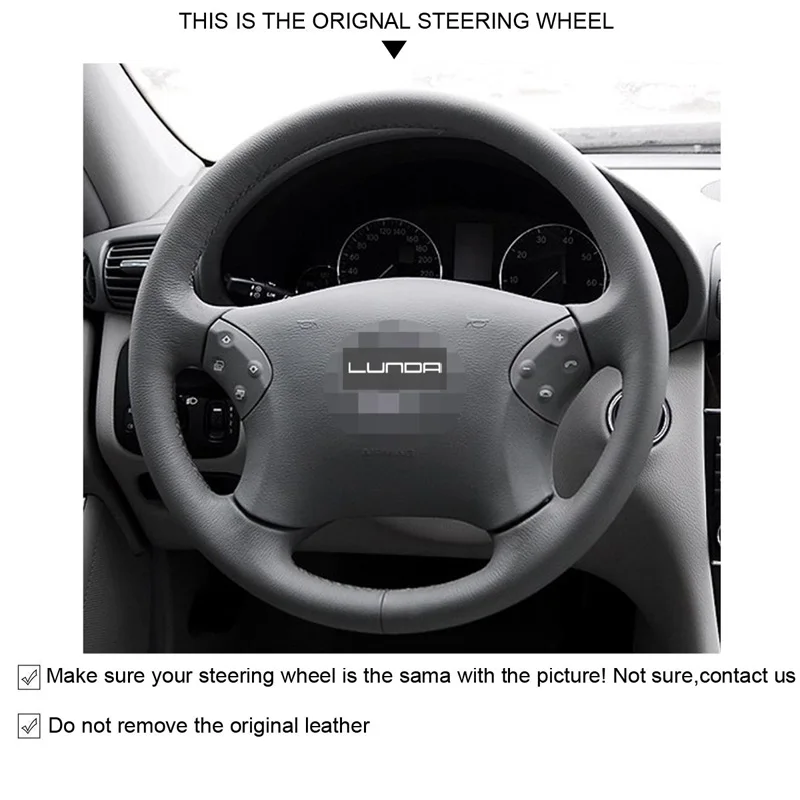 DIY сшитый вручную чехол рулевого колеса автомобиля из искусственной кожи для