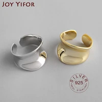 ins style vintage retro 925 sterling silver smooth rings for women romantic adjustable large antique finger rings anillos
