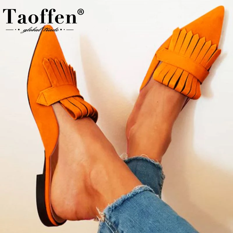 Taoffen/женские модные шлепанцы Пикантная Летняя обувь с острым носком Женская