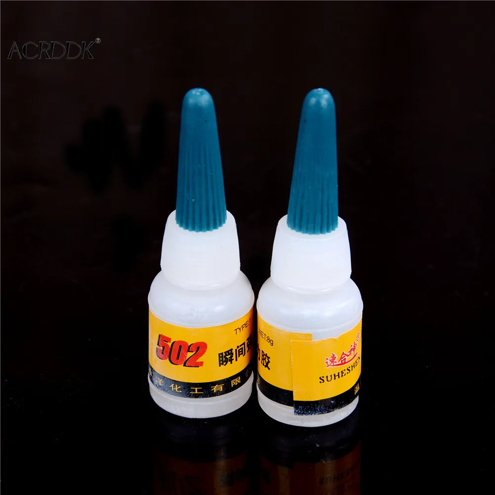 2Pcs Quick-drying Super Strong 502 Super Glue Instant Cyanoacrylate Adhesive Strong Bond Fast Crafts Repair for Home Office