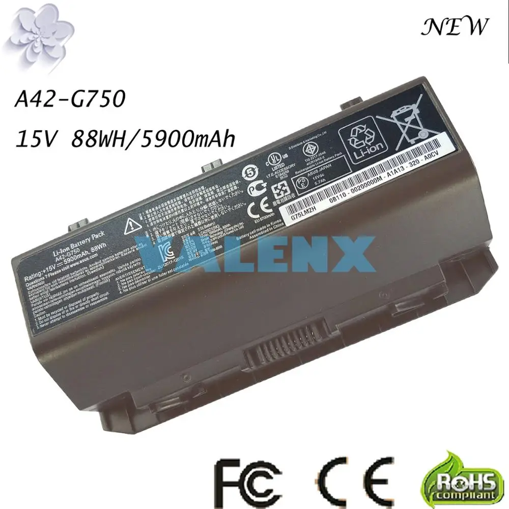 15V 88WH 5900mAh A42-G750 laptop Battery for ASUS ROG G750 G750J G750JH G750JM G750JS G750JW G750JX G750JZ Series | Компьютеры и офис