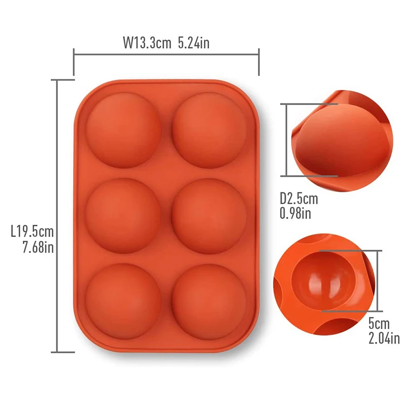 

Силиконовая форма для шоколадной бомбы, 6 шт