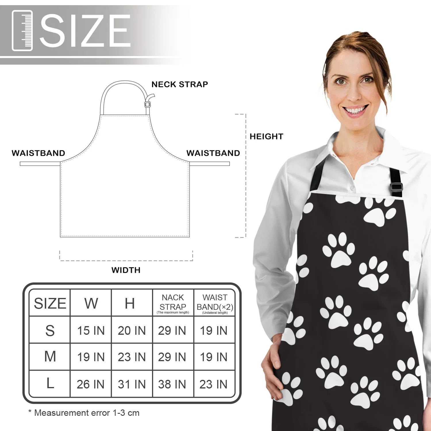 Черно белые домашние следы Кухонные фартуки для барбекю нагрудник фартук