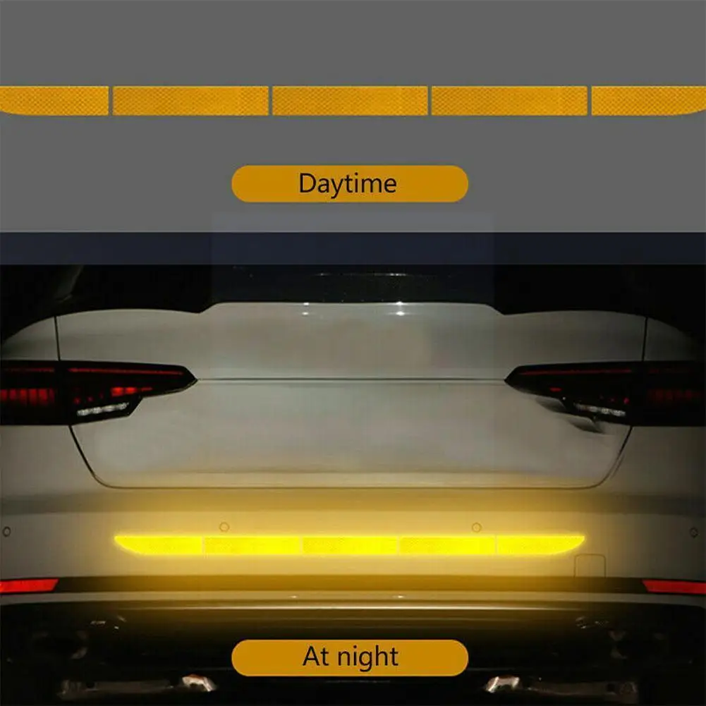 

Safty Car Reflective Tape Stickers Exterior Warning Trunk Sticker Tape Strip Reflect Car Auto Traceless Accessories Protect A5Q8