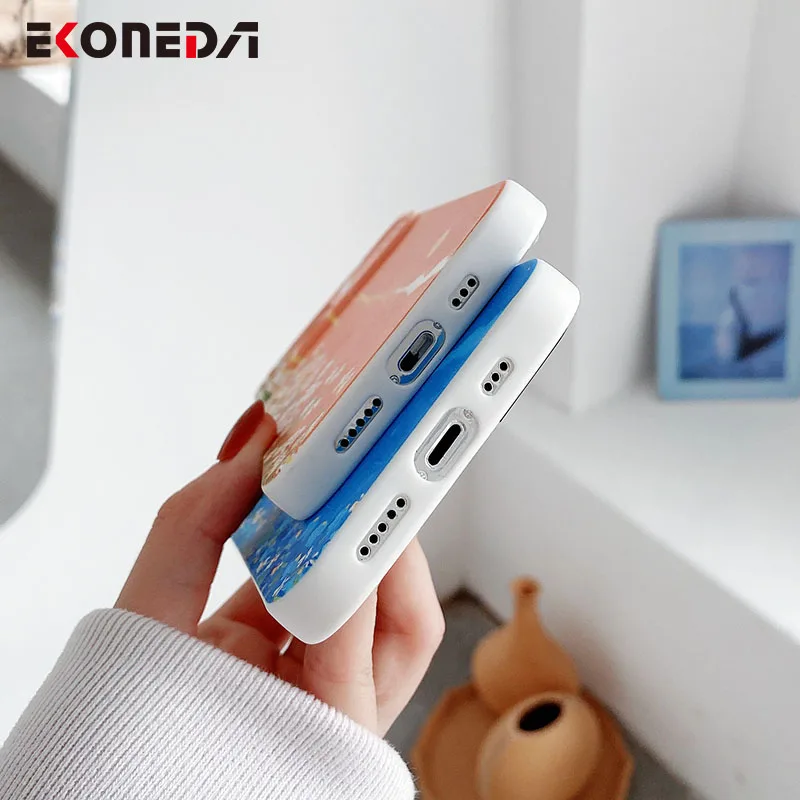 

EKONEDA Camera Lens Protective Case For iPhone 11 12 Pro XS Max X XR 7 8 Plus Floral Case Silicone Soft TPU Phone Back Cover