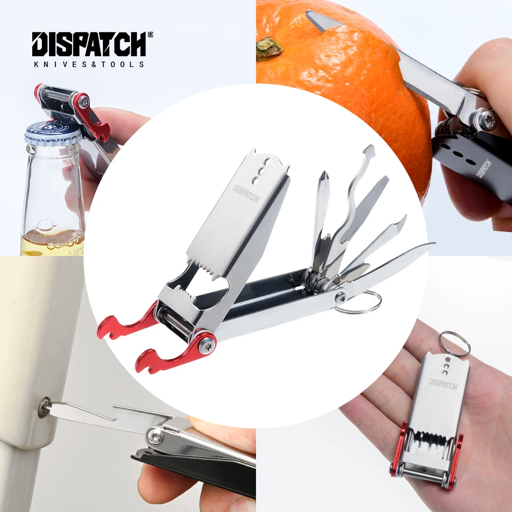 DISPATCH Multifunction Pocket Tools Mini Keychain Plier Wire Screwdriver Saw White Black Portable Multifunctional EDC Tools
