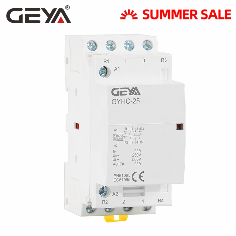 Бесплатная доставка модульный контактор GEYA 4P 25A 4NO или 2NO2NC переменного тока DIN