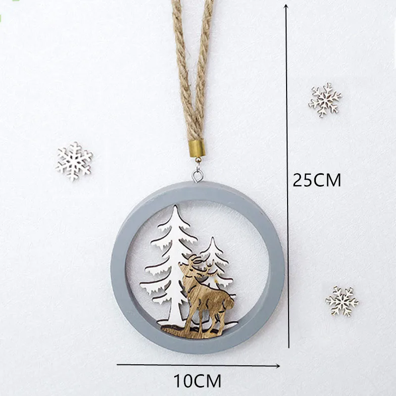 One elk Новинка, новогоднее, новейшее, натуральное, рождественское, деревянная подвеска, Рождественская елка, дерево, ремесло, Noel Deco, Рождественское украшение для дома, Navidad, подарок - Цвет: One elk