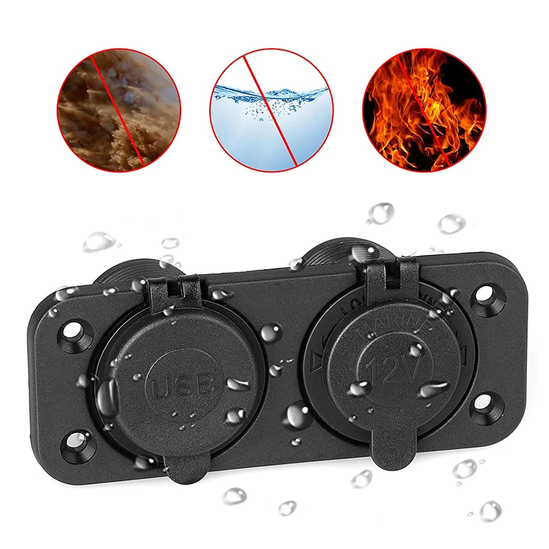 12 В двойная USB Автомобильная розетка зарядное устройство 2 в 1 панель питания и