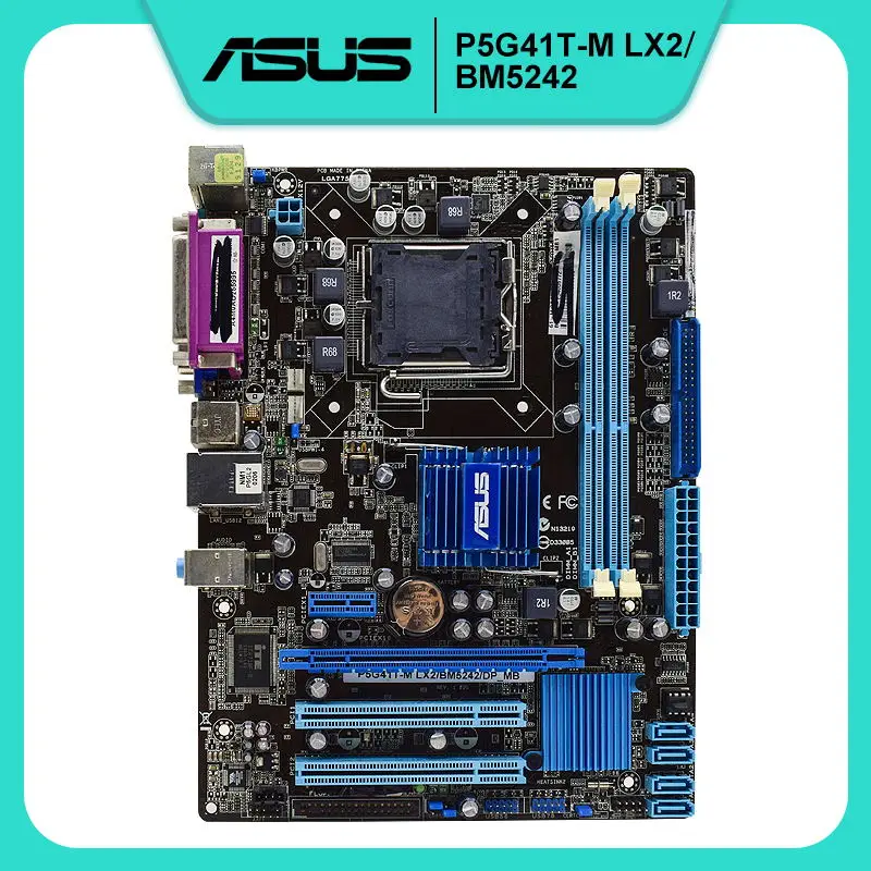 

Материнская плата Asus P5G41T-M LX2/BM5242 LGA 775, материнская плата DDR3 ОЗУ, память Intel G41 VGA DVI USB2.0 SATA3 PCI-E X16, слот