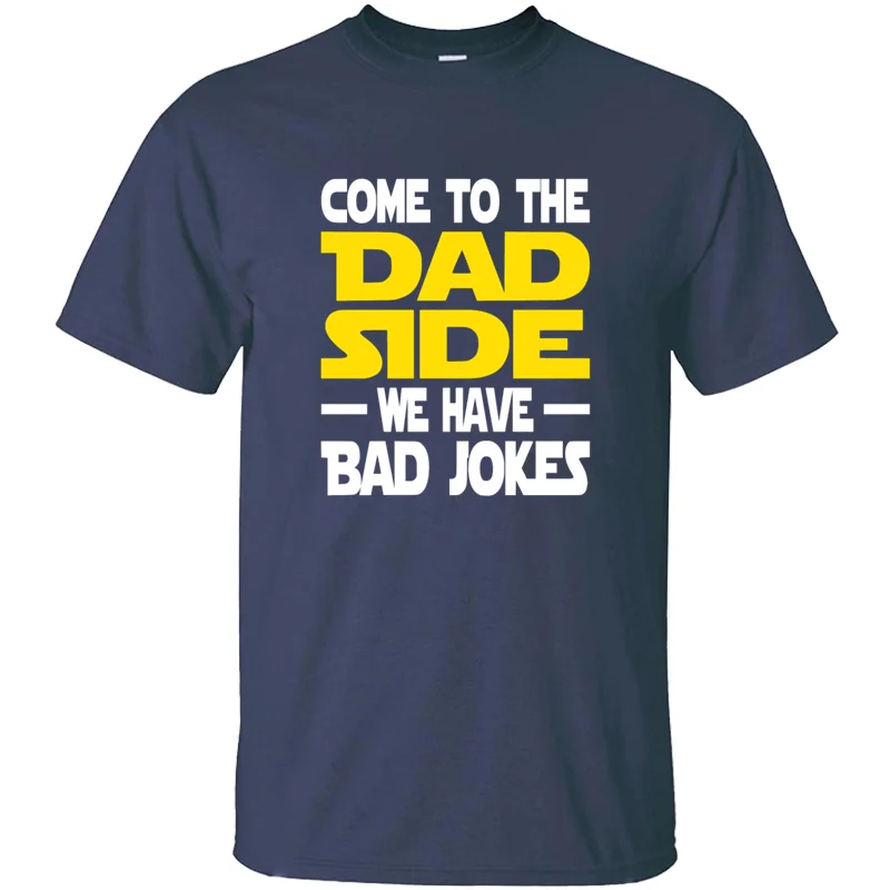 

Vintage Come To The Dad Side We Have Bad Jokes T-Shirt For Mens Comics Tshirt Man Short Sleeve Letters Hip Hop