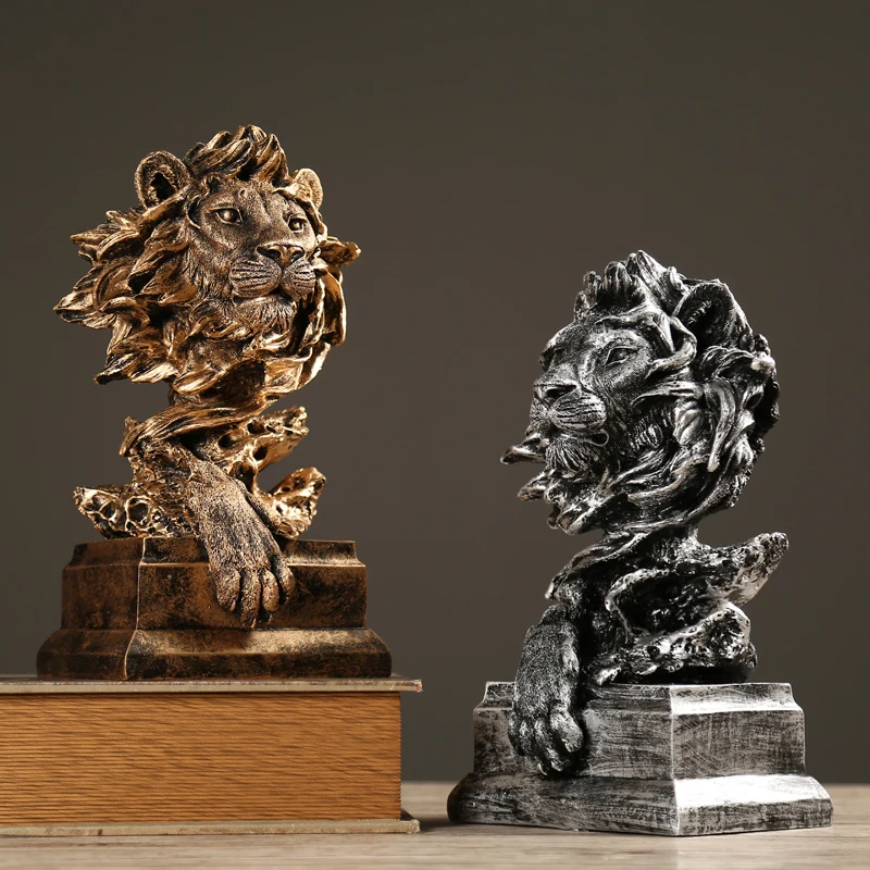 Американские ретро Креативные украшения в виде льва для бара кафе гостиной