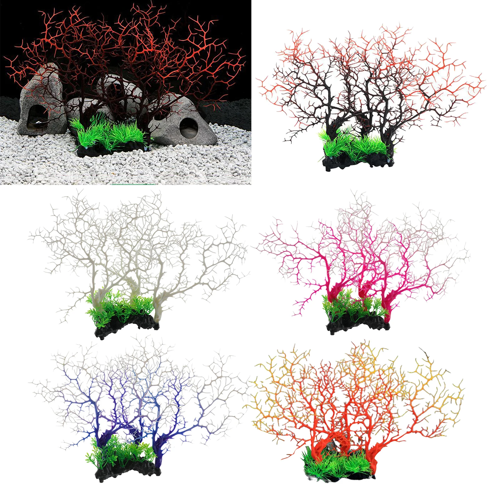 1 шт. аквариумные растения коралловый елка украшения яркие Цвет водяные сорняки
