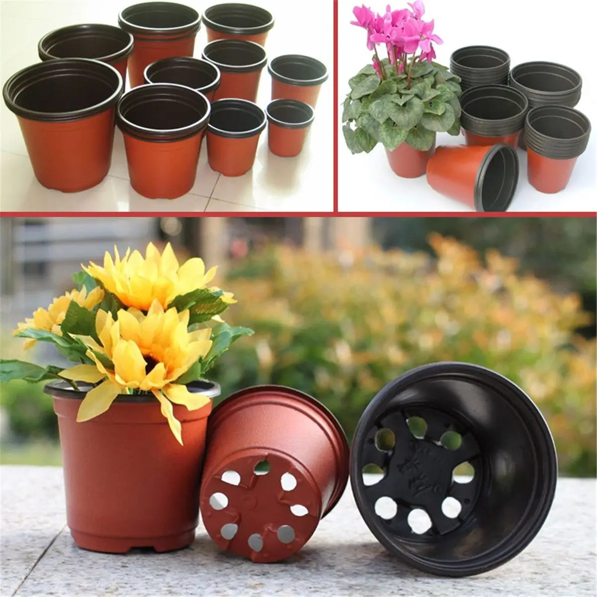 

100Pcs/Set Flower Pot Plastic Plant Pots Desktop Potted Green Plant Garden Soft Nursery Flowerpot Home Vegetation Tools 12 Size