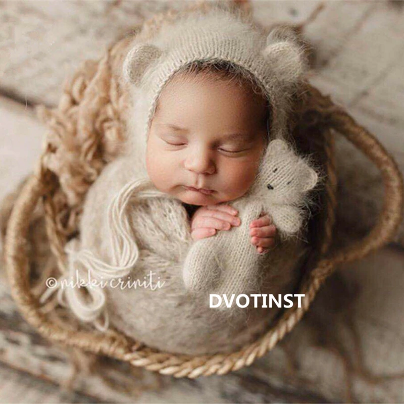 Реквизит для фотосъемки новорожденных Dvotinst ротанговая корзина ручной работы в