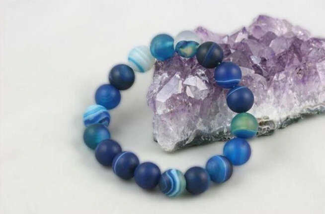 912 + 10 мм матовый синий мечта огненная полоса Драгоценные Камни Круглые бусины