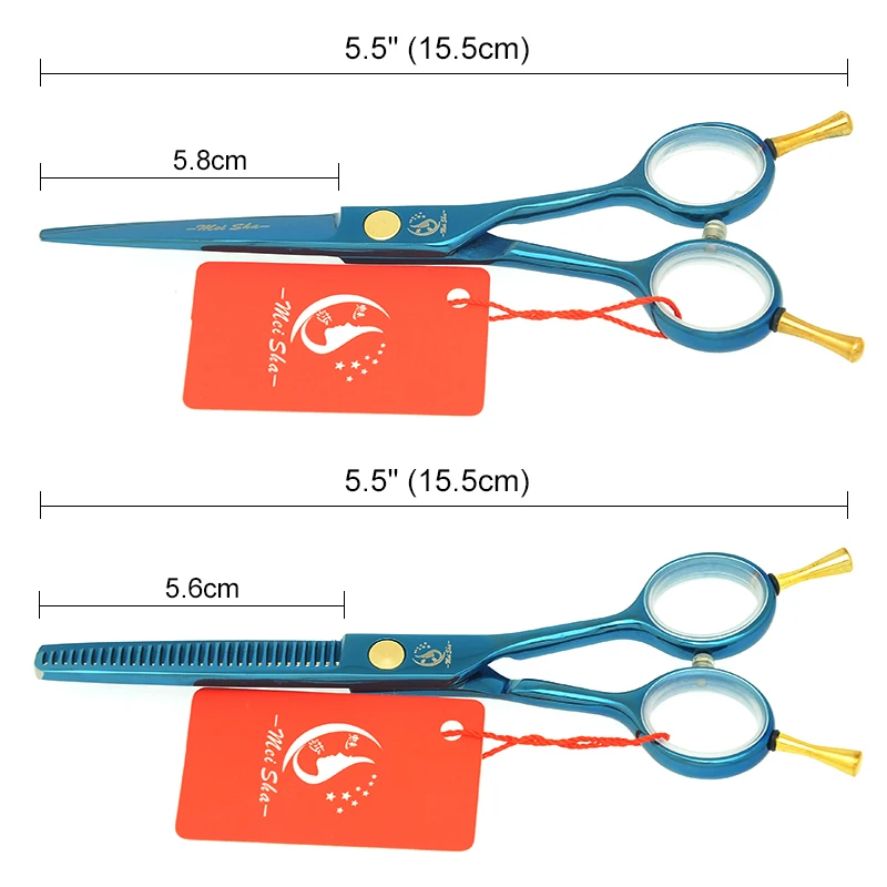 

5.5" Professional Hair Cutting Scissors Thinning Scissors for Salon Hairdressers JP440C Barbers Shears with Leather Bag A0003A