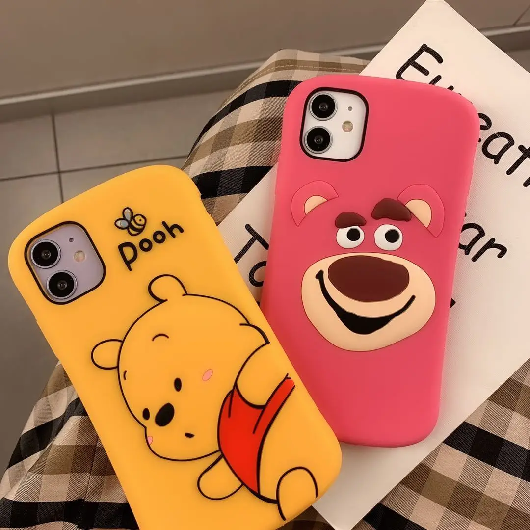

Disney Cartoon Three-Dimensional Pooh Bear for Iphone12 Phone Case 8 Apple 7P Silicone XR/Xs Soft 11Promax 11 iphone case