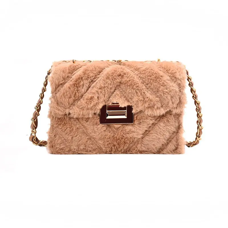 

Faux Fur Crossbody Bags for Women 2020 Winter Black Small Shoulder Handbags and Purses Women's Branded Trending Cross Body Bag