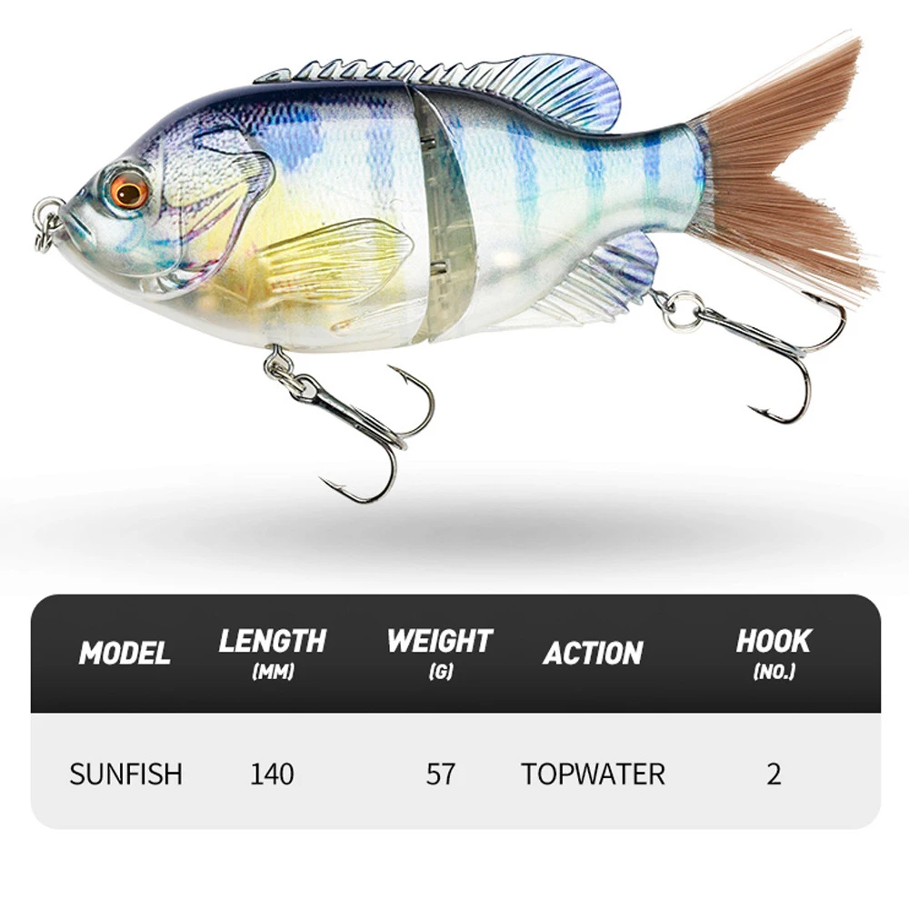 

14cm Fishing Lure 3D Eyes Saltwater Barbed Bionic Bait Two Section Freshwater Fish Swimming Fake Lure Tackle Accessory